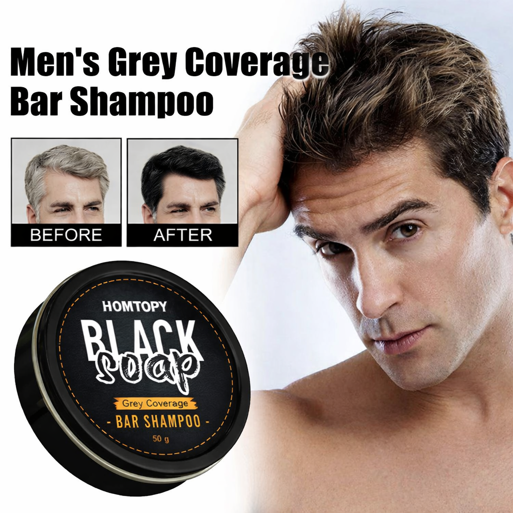 Shampoo Bar for Black Hair Repair and Moisturizer, Mane Black Reverse Bar Soap for Men, Grey Coverage Hair Black Soap Restores Natural Color, Nourishes Hair Roots, Moisturize Scalp, Black Shampoo
