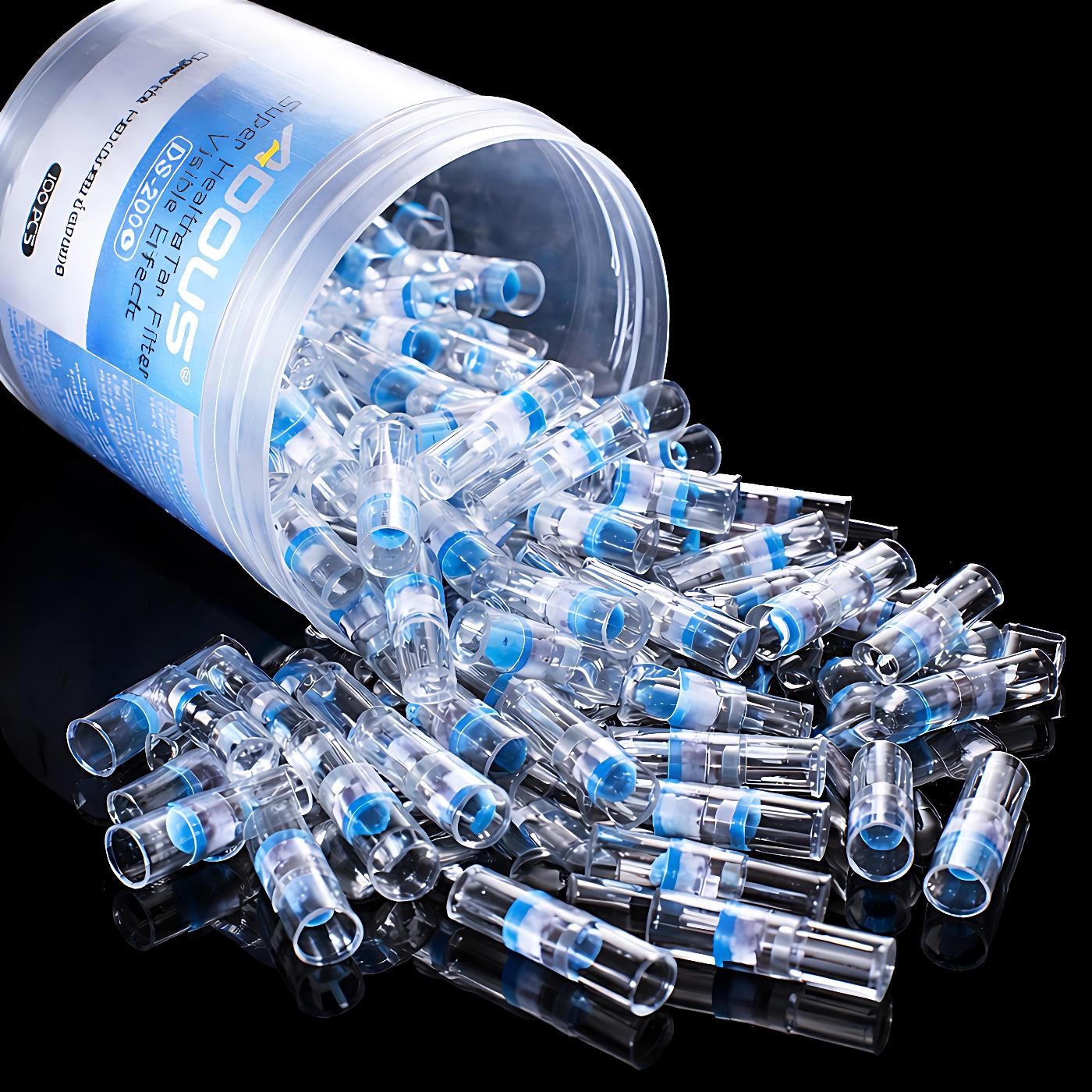 100 Pieces Disposable Cigarette Holder Healthy Disposable Smoking Filter Pipe Tobacco Cigarettes Reduce Tar Filter Holders Reusable Cigarette Tar Filter Holder Clear Smoke Filter 100PCS Pack