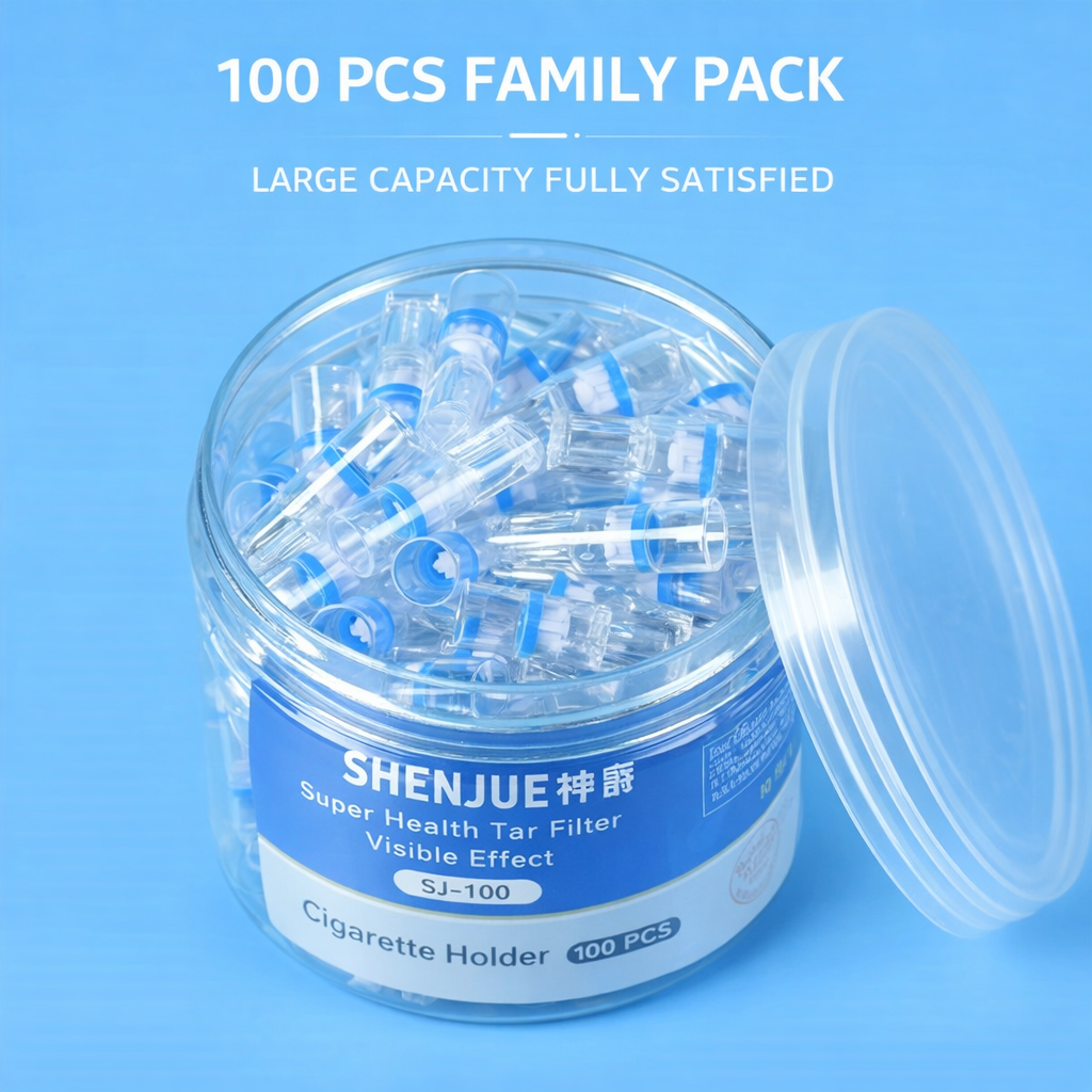 100 Pieces Disposable Cigarette Holder Healthy Disposable Smoking Filter Pipe Tobacco Cigarettes Reduce Tar Filter Holders Reusable Cigarette Tar Filter Holder Clear Smoke Filter 100PCS Pack