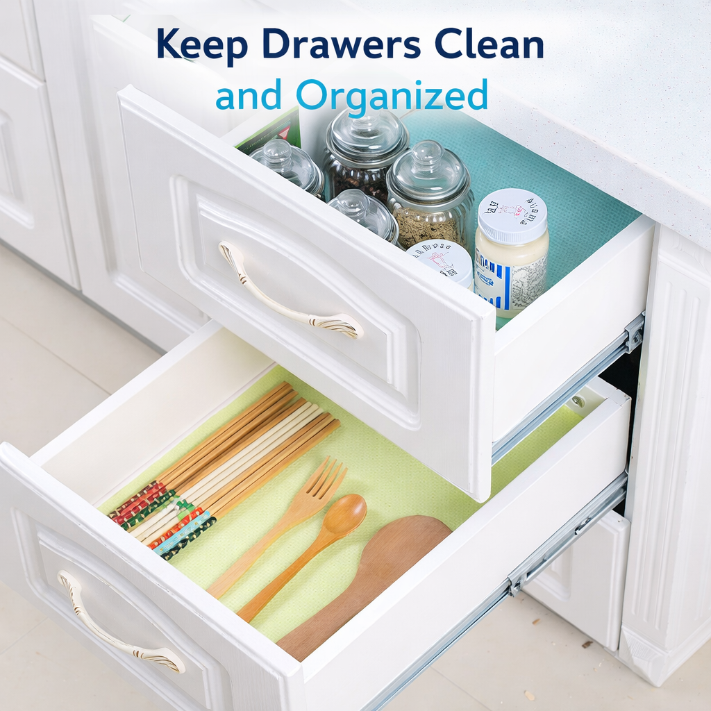 8Pcs/Set Refrigerator Waterproof Mats Antibacterial Fridge Shelf Liners for Cabinets, Tables, Drawers and Kitchen Storage, Easy to Clean Non-Slip Refrigerator Pads for Kitchenware Organization