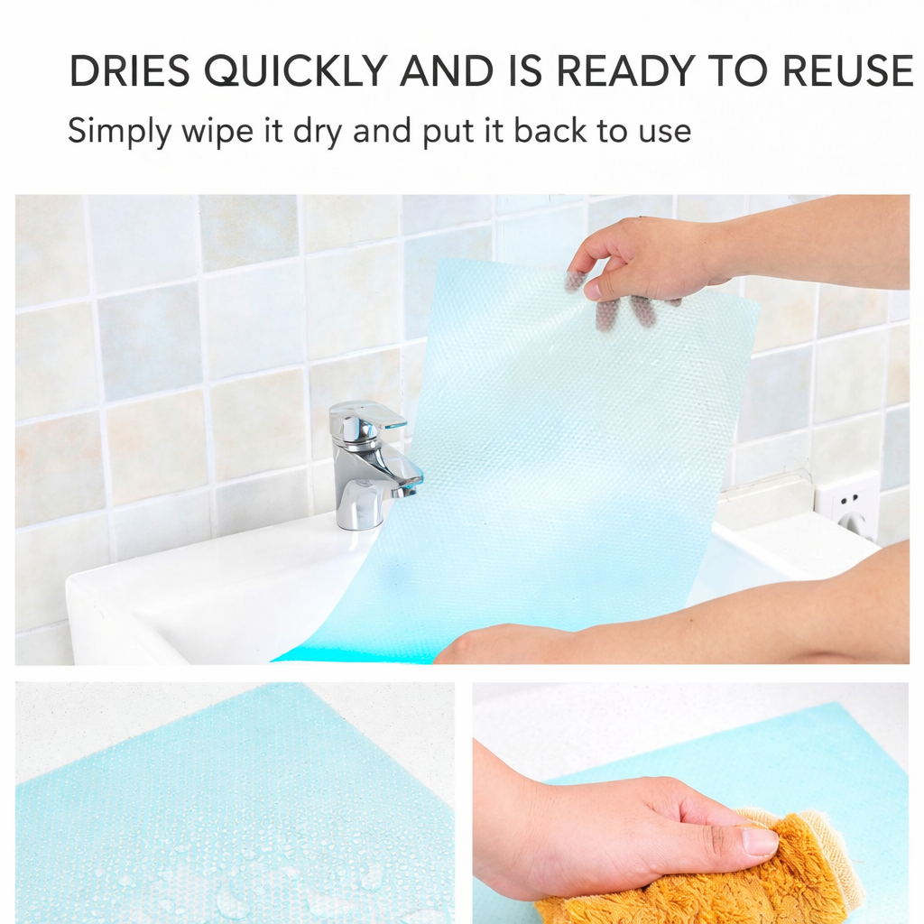 8Pcs/Set Refrigerator Waterproof Mats Antibacterial Fridge Shelf Liners for Cabinets, Tables, Drawers and Kitchen Storage, Easy to Clean Non-Slip Refrigerator Pads for Kitchenware Organization