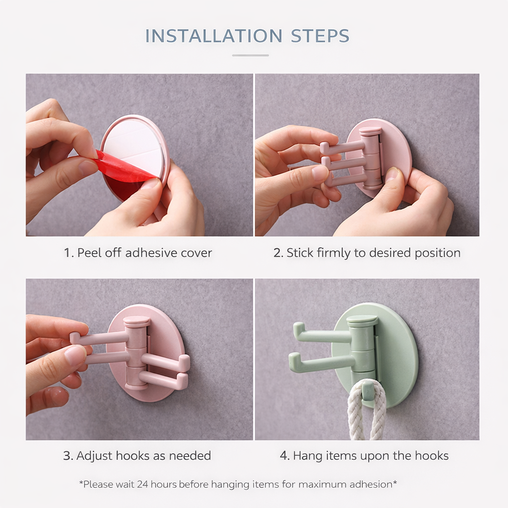 3-Pack Self-Adhesive Kitchen & Bathroom Wall Hooks, Durable Aluminum Key Holder, and Multi-Purpose Storage Rack for Towels, Bags, Utensils, and Doors - Strong Adhesive, Rust-Resistant, Space-Saver
