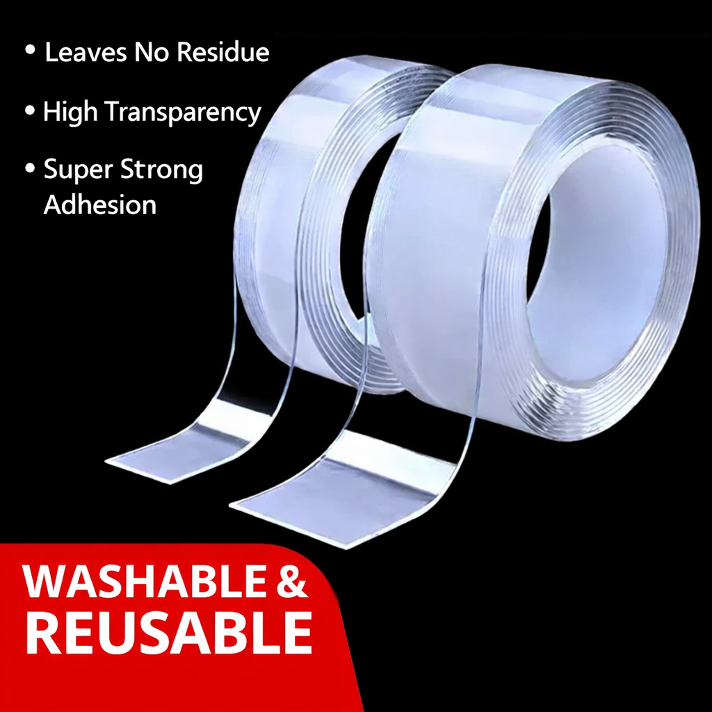 (30mm x 3 meters) Strong Transparent Nano Tape  Double Sided Tape, Traceless Adhesive, No Residue, High-Grip Reusable Magic Strip