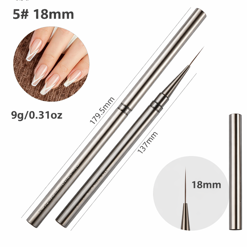 1 Piece Stainless Steel Nail Art Detail Brush—Ultra-Precision Fine Liner Pen for Detailed Nail Art, Gel Painting, Micro-Lines, Patterns & Salon-Quality Designs—Durable Handle