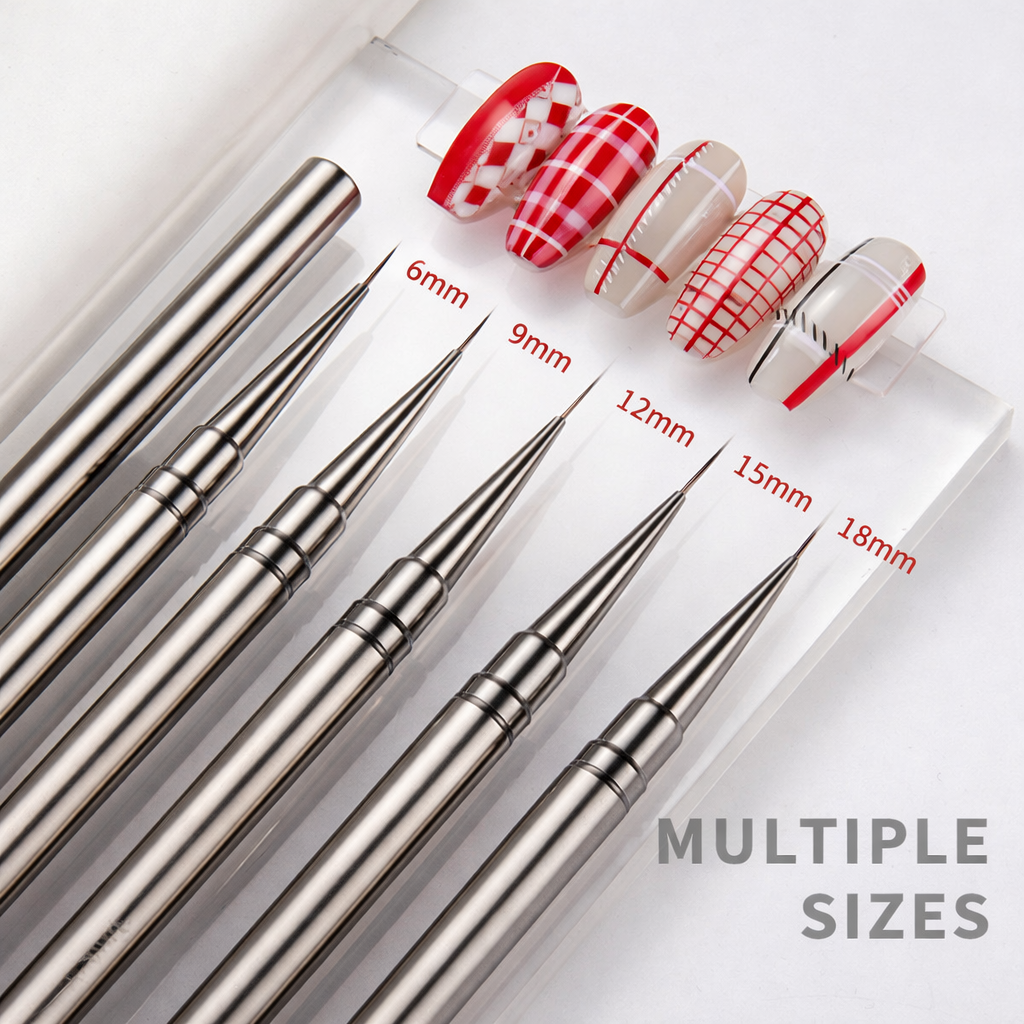 1 Piece Stainless Steel Nail Art Detail Brush—Ultra-Precision Fine Liner Pen for Detailed Nail Art, Gel Painting, Micro-Lines, Patterns & Salon-Quality Designs—Durable Handle