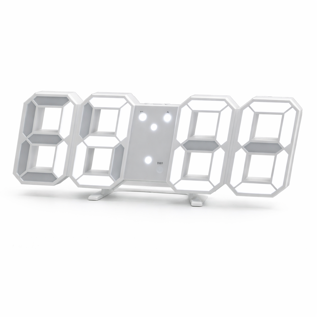 3D LED Digital Wall Clock with Bright Display – Modern Desk Clock with Alarm & Temperature