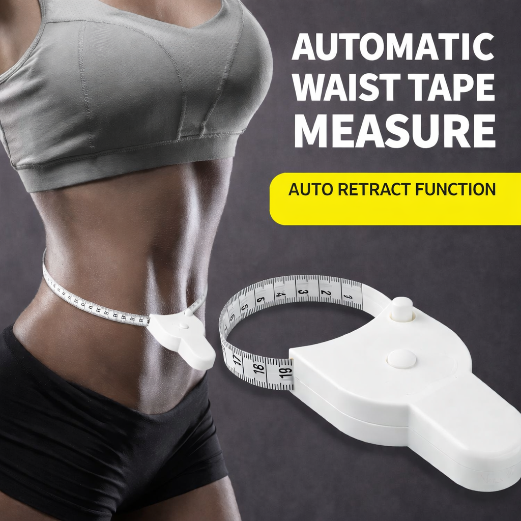 Automatic Waist Tape Measure with Auto-Retract Function - High-Precision Body Measuring Tool for Fitness, Weight Loss Tracking, Tailoring, Gym Progress, and Home Use - Simple One-Button Operation