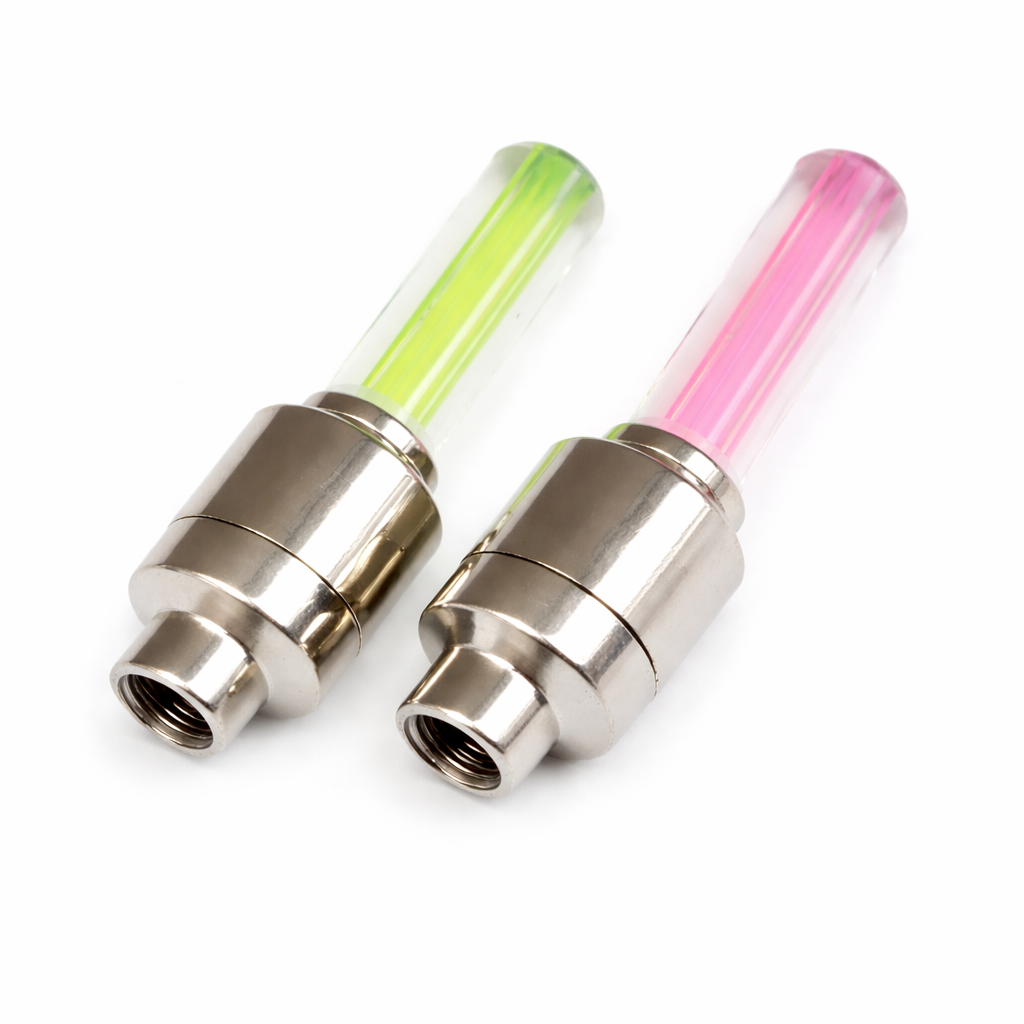 2PCS Bicycle Bike LED Wheel Lights Tire Valve Cap Flashing Lights for Car, Motorcycle and Bike Wheels, Motion Activated Air Valve Spoke Lights, Waterproof Night Safety Decorative Bike Accessories