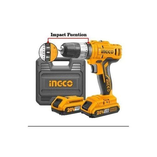 Incco Cordless Drill 20V 2.0AH With Two Batteries And Hammer