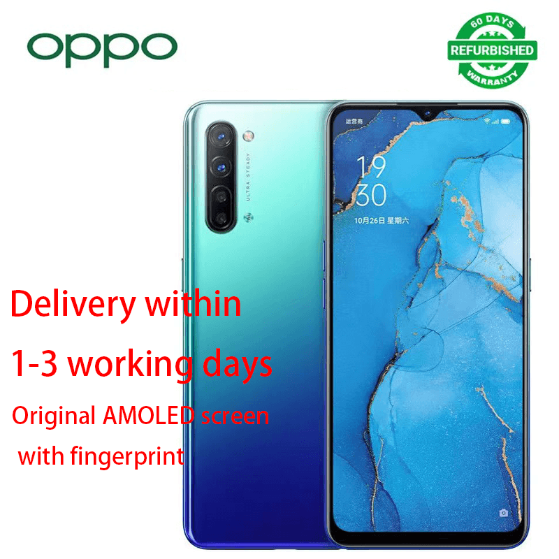 Refurbished OPPO Reno3 5g Smartphone 6.4 inch  4025mAh Rear Camera 64MP Front camera32MP Dual SIM 8GB+128GB face recognition