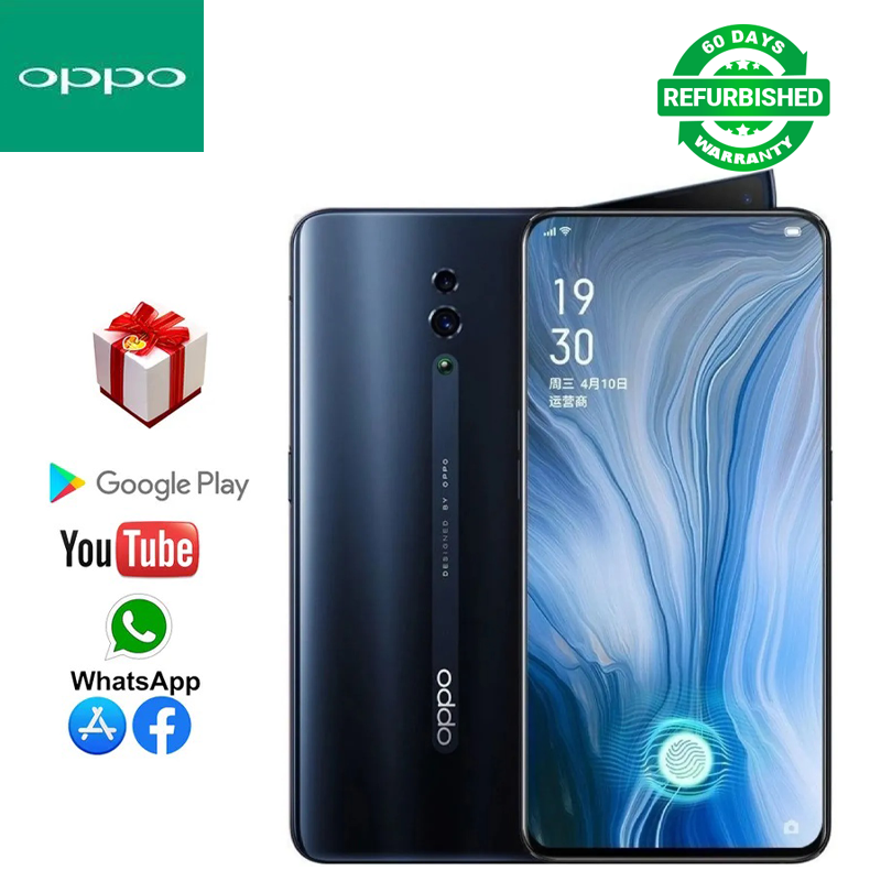 Refurbished oppo Reno 256GB/128GB+6GB face unlock  6.4-inch 48MP+16MP+5MP 2G / 3G / 4G /LTE DUAL SIMsmart phone