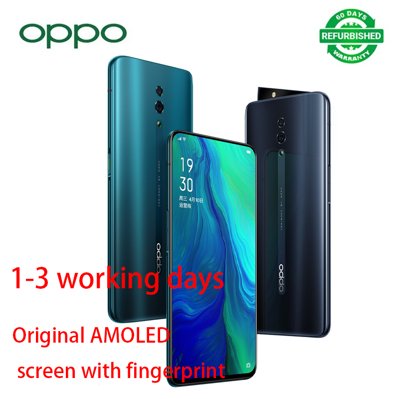 Refurbished oppo Reno 256GB/128GB+6GB face unlock  6.4-inch 48MP+16MP+5MP 2G / 3G / 4G /LTE DUAL SIMsmart phone