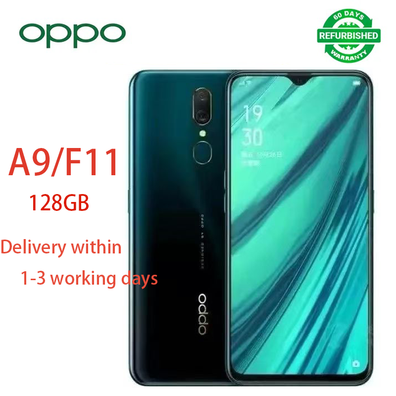 Refurbished OPPO A9 F11 Smartphone 128GB 6.53 inches Fingerprint Recognition, Facial Recognition 16MP+16MP 4020mAh 2G 3G 4G/LTE Dual SIM Smartphone