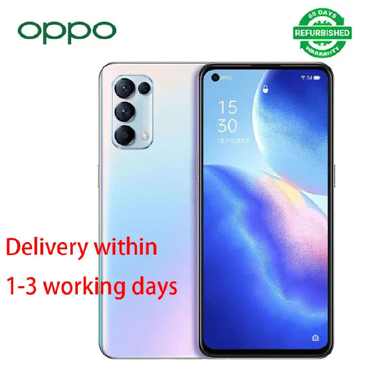 Refurbished Phone OPPO Reno5 Reno 5K 5g Smartphone 6.43" 4300mAh 8GB+128GB, 12GB+256GB Rear Camera: 64MP Front Camera: 32MP