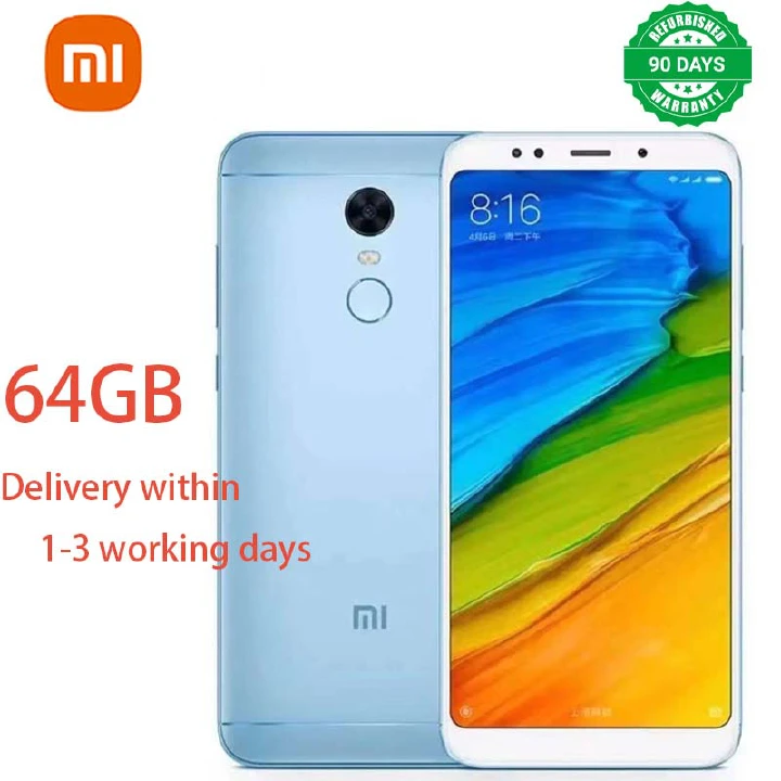 Refurbished Phones Xiaomi Redmi 5 plus 4GB+64GB 5.99 inches 4000mAh Snapdragon 625 octa-core processor 12MP+5MP rear fingerprint recognition