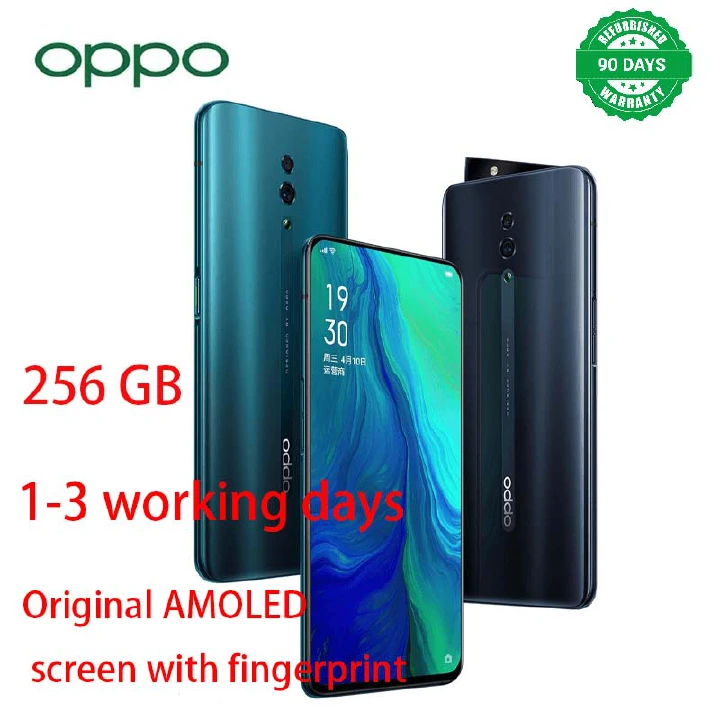 Refurbished oppo Reno 256GB/128GB+6GB face unlock  6.4-inch 48MP+16MP+5MP 2G / 3G / 4G /LTE DUAL SIMsmart phone