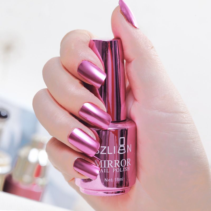 12 Colors Mirror Polish Long-lasting Quick-drying Metallic Silver Purple Rose Gold Nail Polish Is Not Peelable Nails Gel Varnish