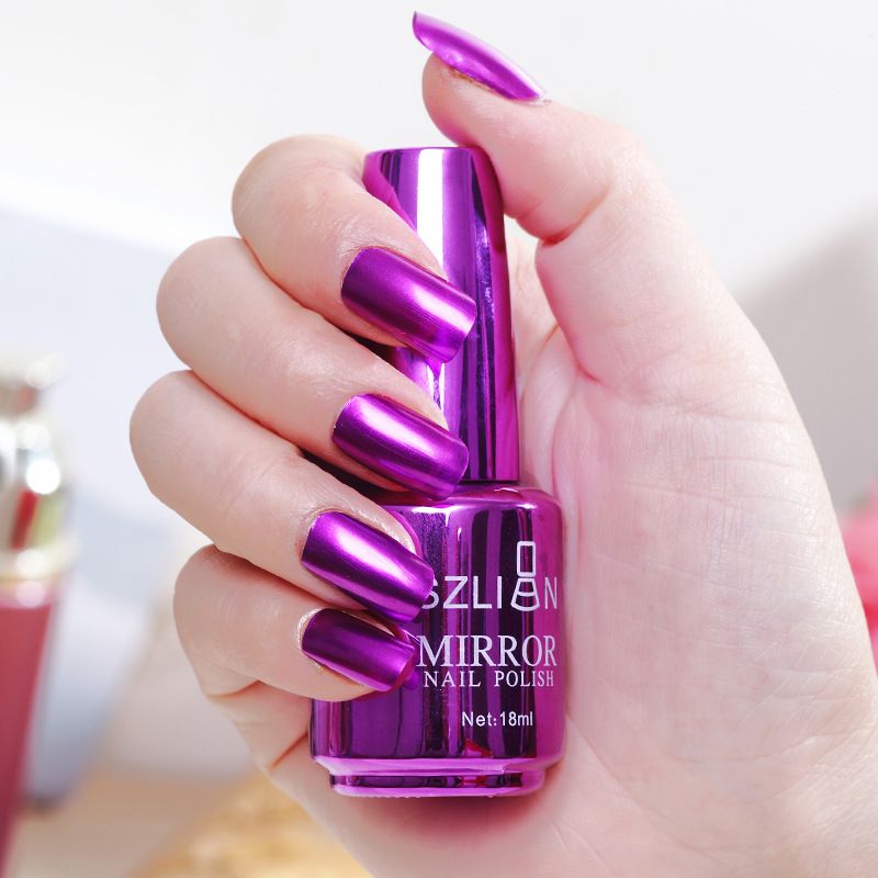 12 Colors Mirror Polish Long-lasting Quick-drying Metallic Silver Purple Rose Gold Nail Polish Is Not Peelable Nails Gel Varnish