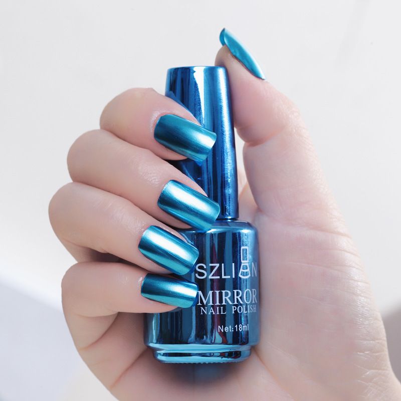 12 Colors Mirror Polish Long-lasting Quick-drying Metallic Silver Purple Rose Gold Nail Polish Is Not Peelable Nails Gel Varnish