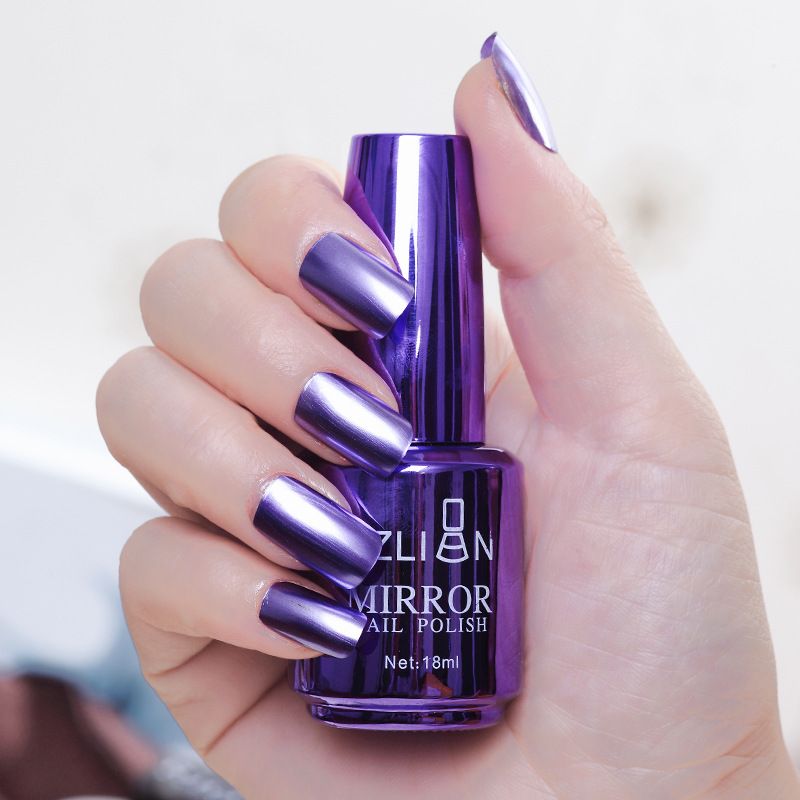 12 Colors Mirror Polish Long-lasting Quick-drying Metallic Silver Purple Rose Gold Nail Polish Is Not Peelable Nails Gel Varnish