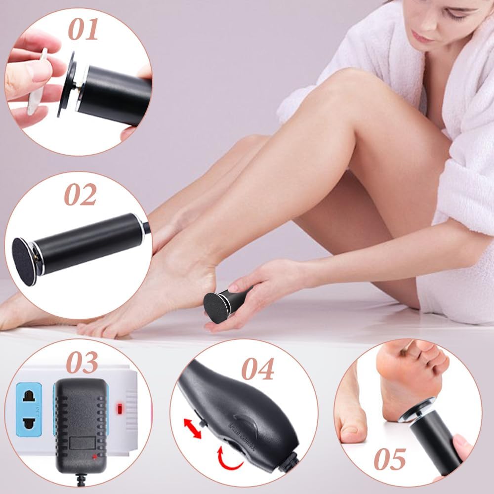 Dermave Electric Foot Callus Remover,2025 New Pedicure Tool for Dead Skin Removal,Pain-Free Foot File Callus Remover for Feet,360 Rotation Electric Foot Filer
