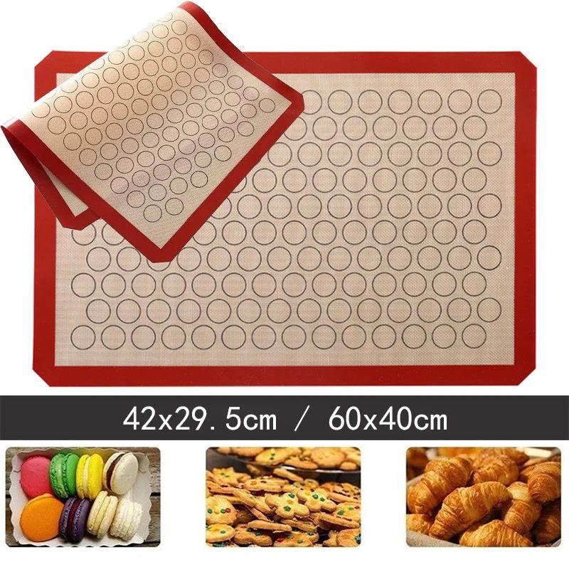 Macaron Non-Stick Silicone Baking Mat Cookie Pad Rolling Dough Mats Baking Gadget Oven Sheet Cake Bakeware Pastry Kitchen Tools