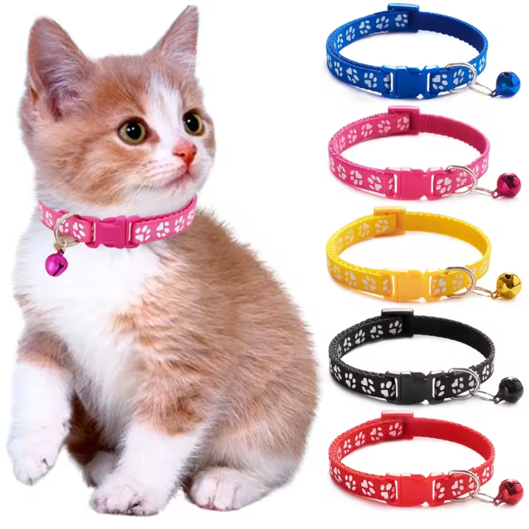 5pcs Collars for Cat Collar With Bell Adjustable Necklace Cat Puppy Kitten Collar Dropshipping Pet Cats Collar