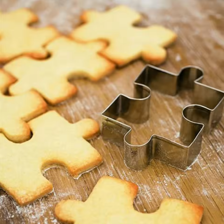 4PCS/Set Stainless Steel Cake Cookie Mold Jigsaw Mold Diy Baking Tools Christmas Birthday Decorations