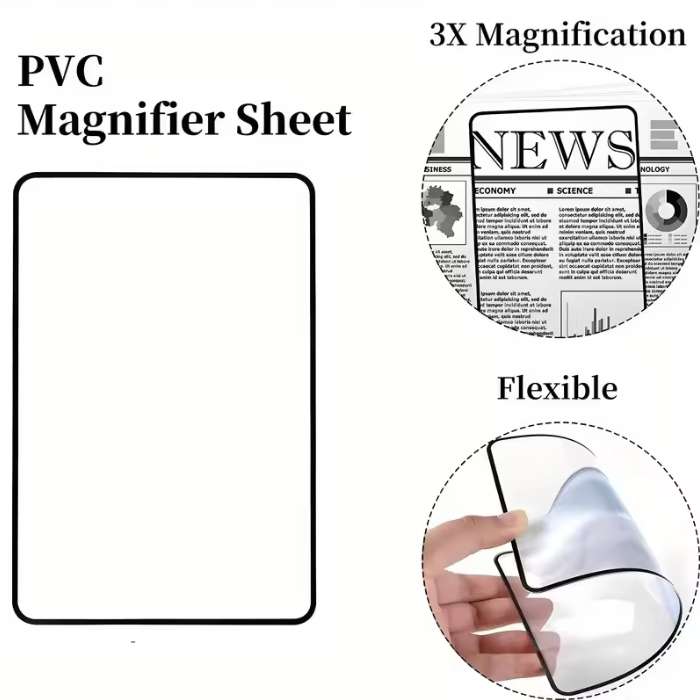 4pcs Full Page Large Sheet Magnifier Magnifying Glass Reading Aid Glass Page Magnifying Lens Reading Magnifier