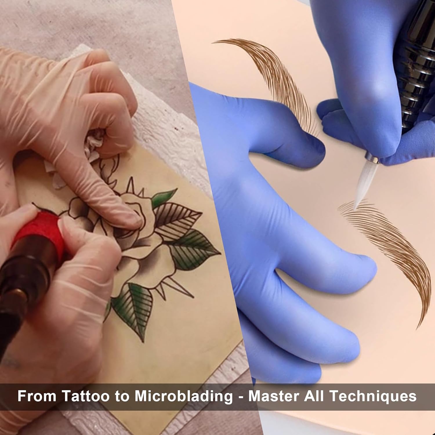 Blank Tattoo Practice Skins - Autdor 10Pcs Tattoo Skin Practice Double Sides 8x6" Fake Skin Tattooing and Microblading Eyebrow Practice Skin for Tattoo Supplies,Beginners and Experienced Artists