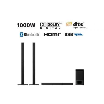 Sony HT-S700RF 1000W 5.1ch Home Cinema Soundbar System with two tall boys speakers, Bluetooth® technology, DTS format support and Dolby® Digital.