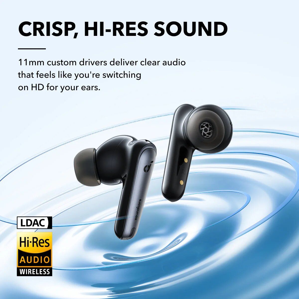 Anker Soundcore Liberty 4 NC True-Wireless Noise Cancelling Earbuds with IPX4 water-resistance against spills and rain & 10 hours playtime.