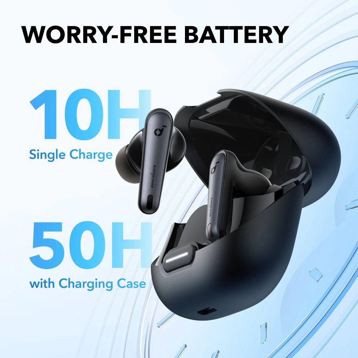Anker Soundcore Liberty 4 NC True-Wireless Noise Cancelling Earbuds with IPX4 water-resistance against spills and rain & 10 hours playtime.