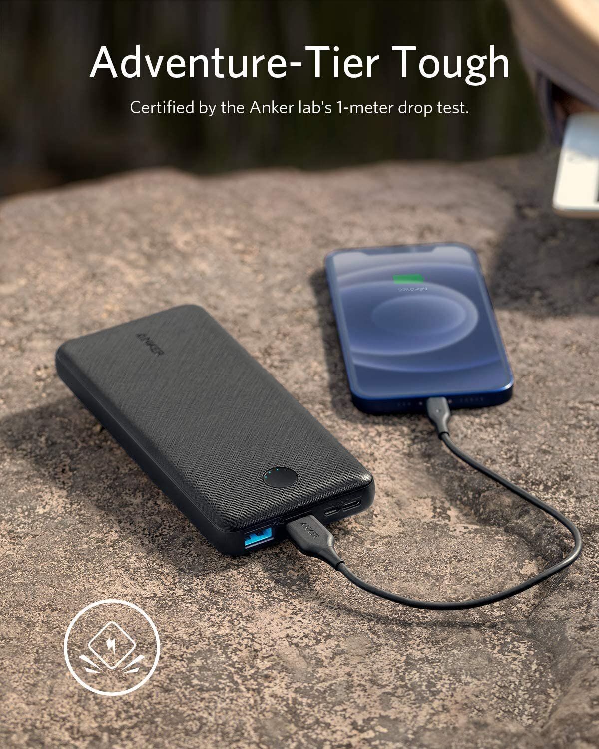 Anker PowerCore Essential 20000 PD (18W) Power Bank, USB C Power Bank, High Cell Capacity Portable Charger Battery Pack - Black