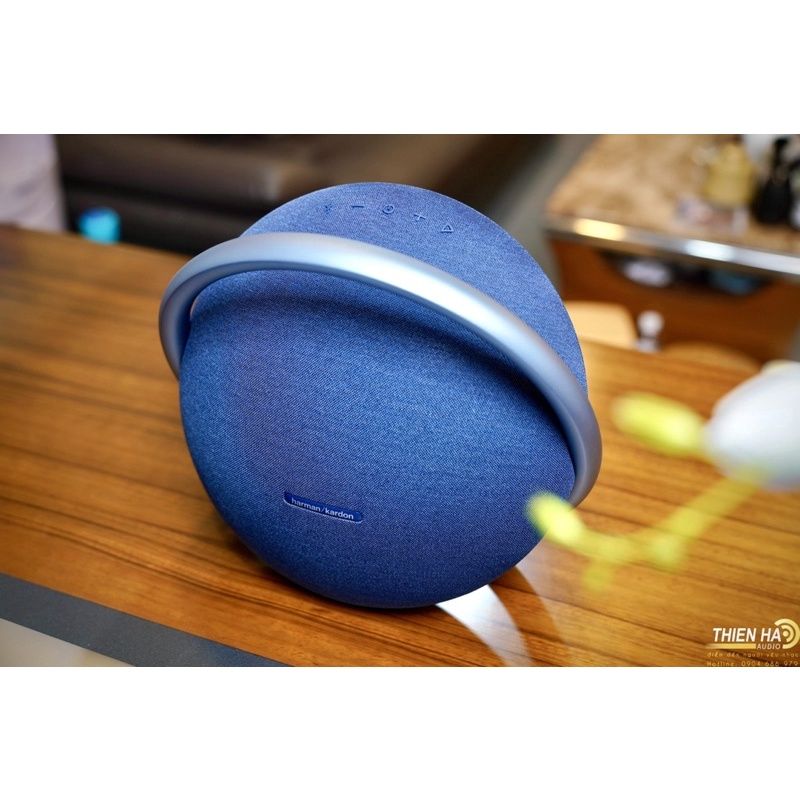 Harman Kardon Onyx Studio 8 Portable Stereo Bluetooth Speaker with Boost Stereo Sound, Crystal Clear Calls & Eco-friendly Materials - Blue