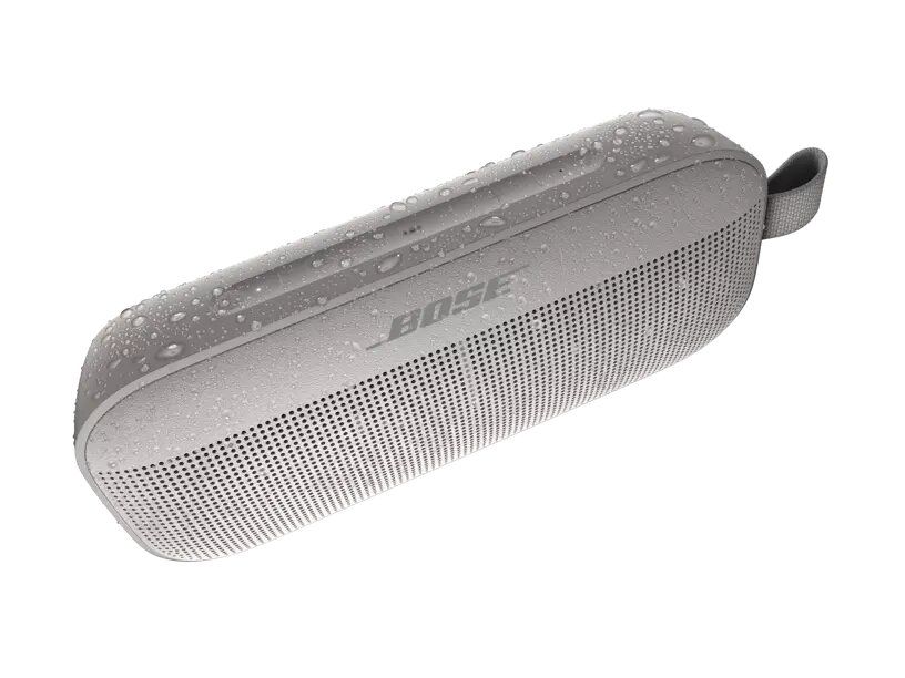 Bose SoundLink Flex Portable Bluetooth Speaker with Up to 12 hours battery per charge, PositionIQ technology, Weather, dust, & life proof - White Smoke