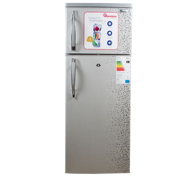 Ramtons RF/244 213 Liters 2 Door Direct Cool Fridge with Adjustable glass shelves - Mash Silver