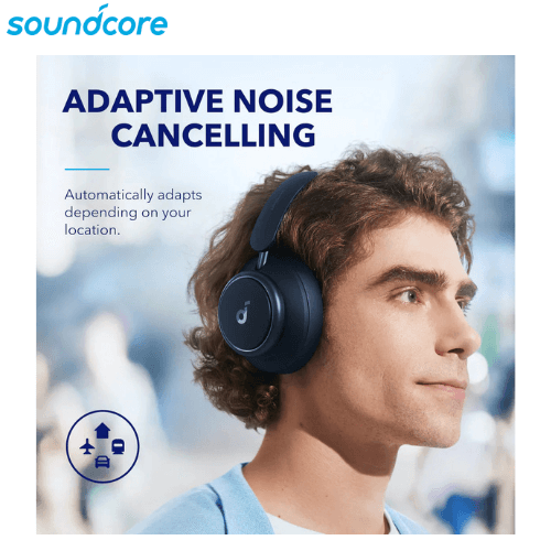 Anker Soundcore Space Q45 Adaptive Noise Cancelling Headphones with Reduce Noise by Up to 98%, 50H Playtime, App Control, LDAC Hi-Res Wireless Audio, Comfortable Fit, Clear Calls and Bluetooth 5.3