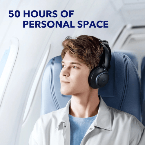 Anker Soundcore Space Q45 Adaptive Noise Cancelling Headphones with Reduce Noise by Up to 98%, 50H Playtime, App Control, LDAC Hi-Res Wireless Audio, Comfortable Fit, Clear Calls and Bluetooth 5.3