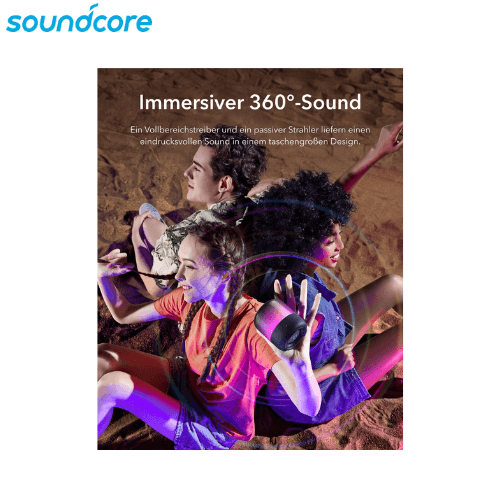 Anker Soundcore Glow Mini – 8W Compact Wireless Speaker with 360-Degree Dynamic Sound, Full-Body Lighting, Waterproof and dustproof - Black