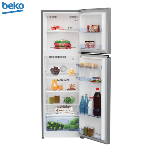 Beko RDNT271I50S 271L Top Mount Freezer Fridge with Active Odour Filter, High-durability glass shelves and No-Frost Cooling System Refrigerator - Silver
