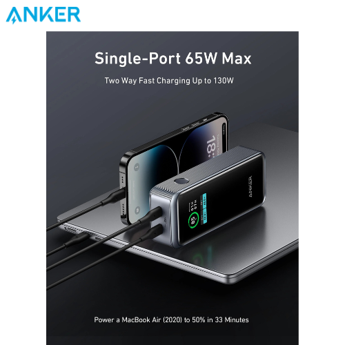 Anker Prime 12,000mAh Power Bank with 130W High-Speed Charging, 65W Input, Pocket-Sized Power, High-Speed Recharge and Intelligents Display