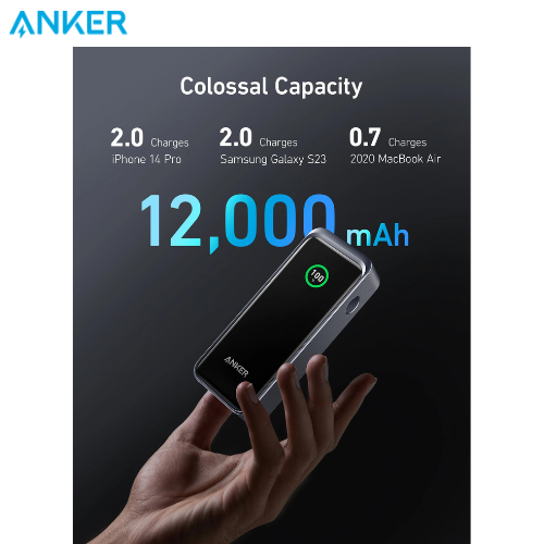 Anker Prime 12,000mAh Power Bank with 130W High-Speed Charging, 65W Input, Pocket-Sized Power, High-Speed Recharge and Intelligents Display