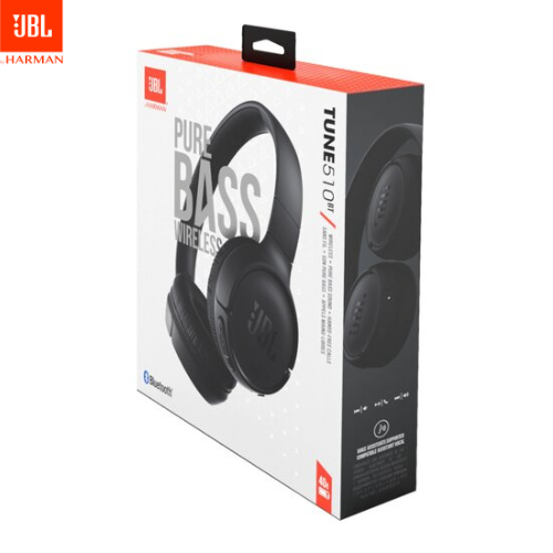 JBL Tune 510BT - Bluetooth headphones with up to 40 hours battery, microphone for call, foldable and comfortable, Android and iOs compatible