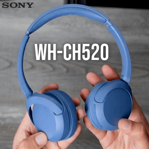 Sony WH-CH520 Wireless Headphones Bluetooth On-Ear Headset with Microphone with Up to 50-hour battery life and quick charging