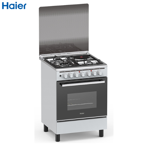 Haier HCR2031EES 3Gas + 1Electric 60X60 Cooker with Electric Oven with Push to ignite button Stainless steel