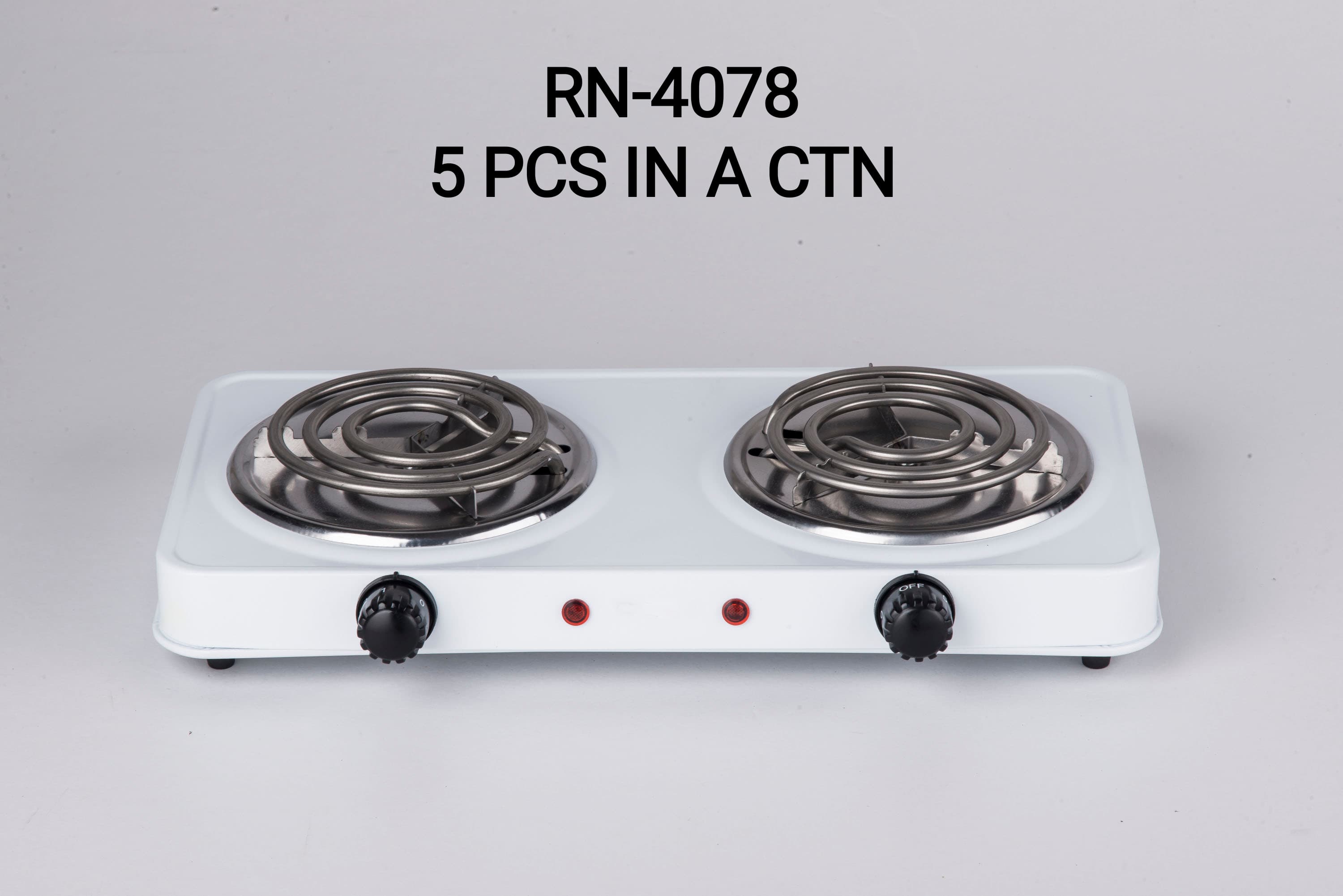 RASHNIK DOUBLE COIL ELECTRIC HOTPLATE COOKER - 2 Double Electric Hot Plates, Each hot plate features independent temperature controls, allowing you to adjust the heat according to your cooking needs.