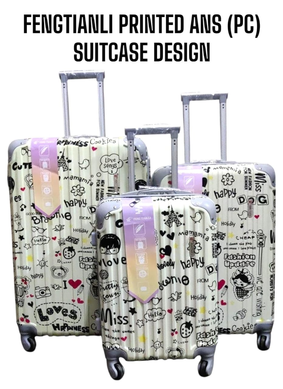 3 IN 1 FENGTIANLI PRINTED ABS (PC) SUITCASES (SIZE 30) - feature an enchanting patterns making them a true fashion statement, impact-resistant shell , ample storage, multidirectional wheels.