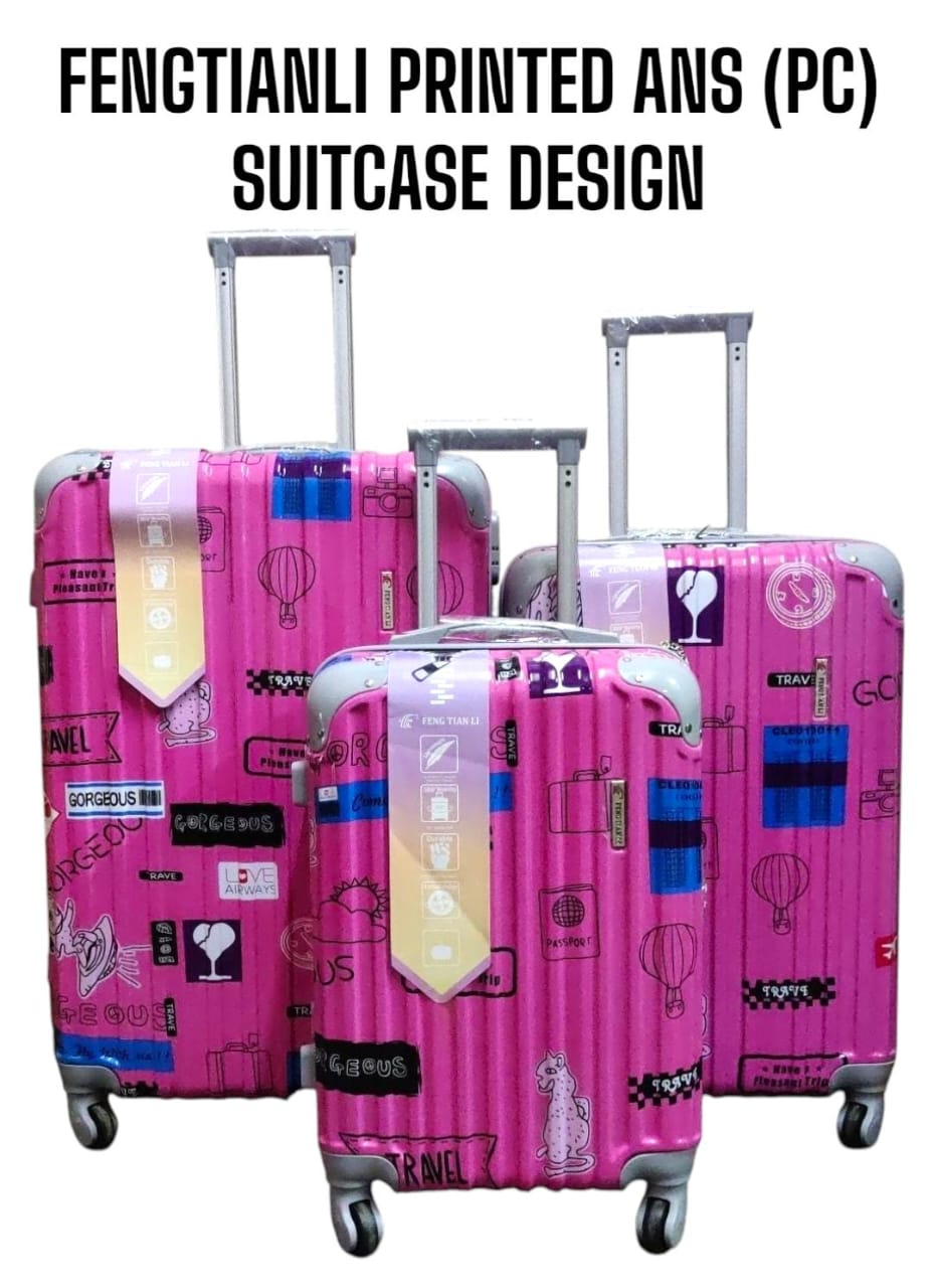 3 IN 1 FENGTIANLI PRINTED ABS (PC) SUITCASES (SIZE 30) - feature an enchanting patterns making them a true fashion statement, impact-resistant shell , ample storage, multidirectional wheels.