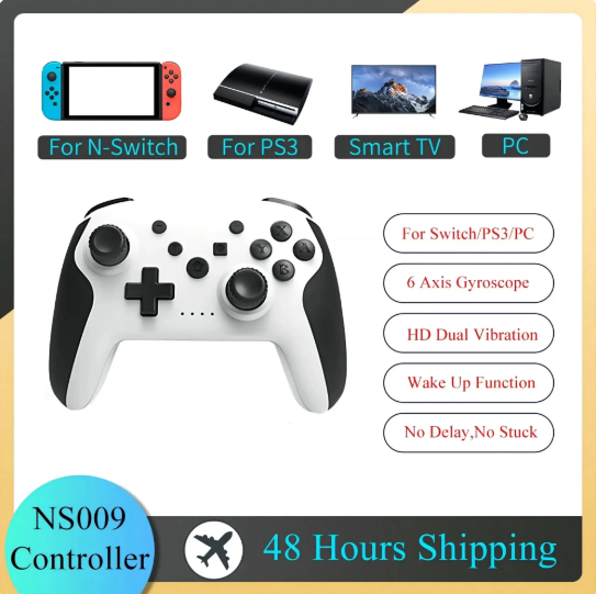 1PC NS009 Bluetooth Game Controller Wireless Gamepad For Nintendo Switch Console PS3 PC Windows 7 10 Dual Vibration Joystick